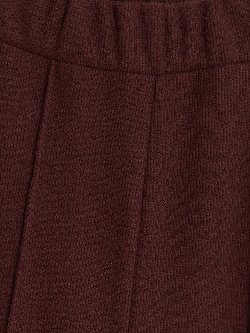 Bordo Beli Lastikli Geniş Paça Kız Çocuk Eşofman Altı-1