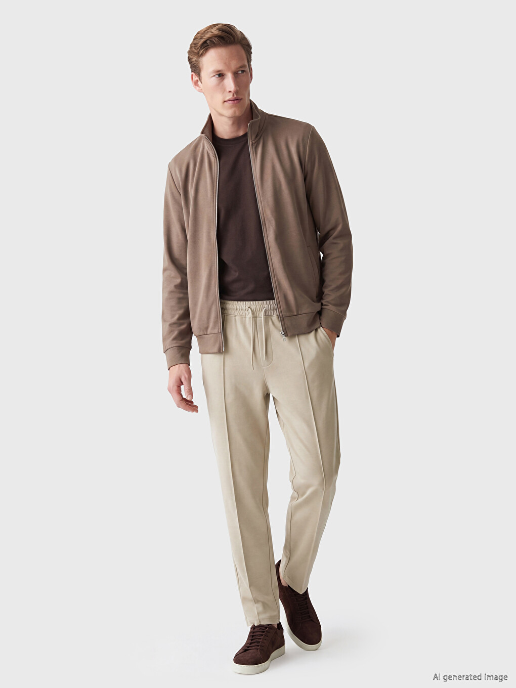 Man Beige Sweatpants