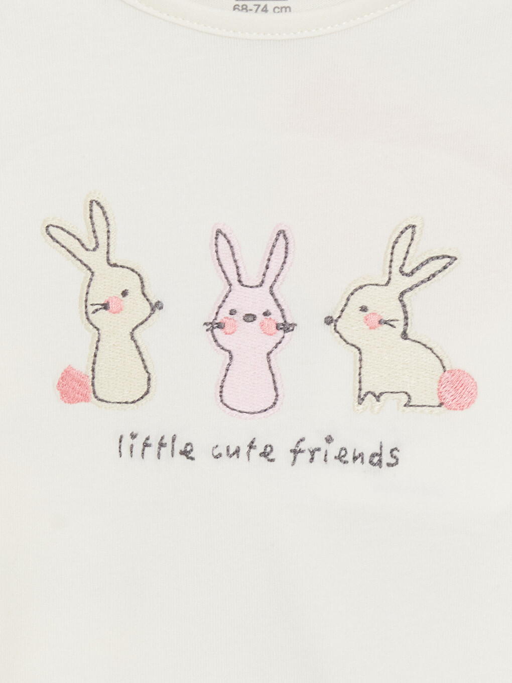 Rabbit Printed And Striped Baby Girls' Set-1
