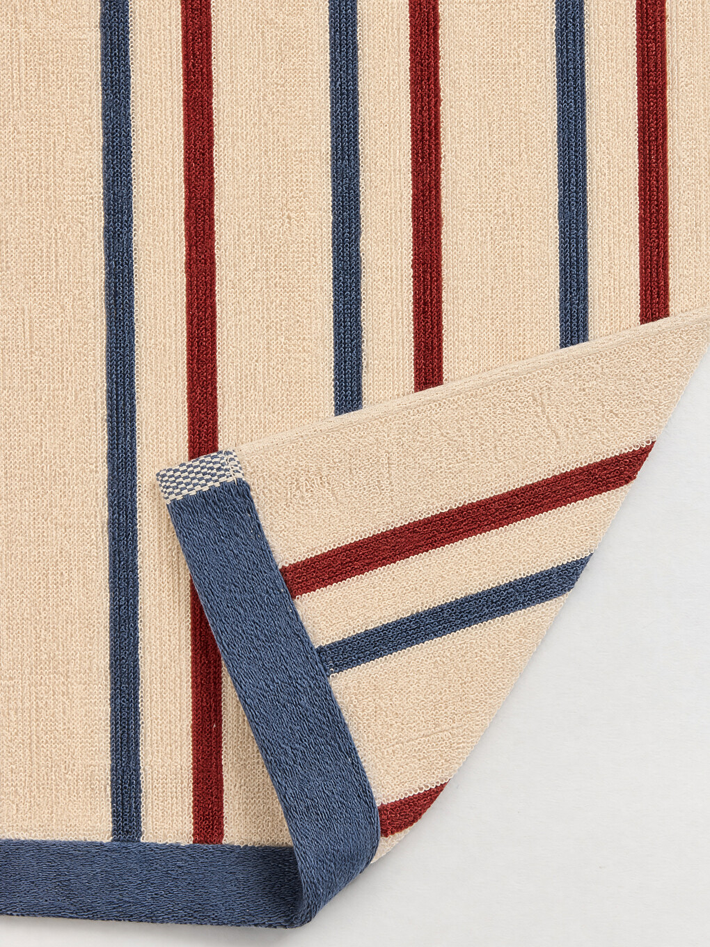 Ekru Ayı Nakışlı Pamuklu Çizgili Yüz Havlusu 50x80 Cm-4