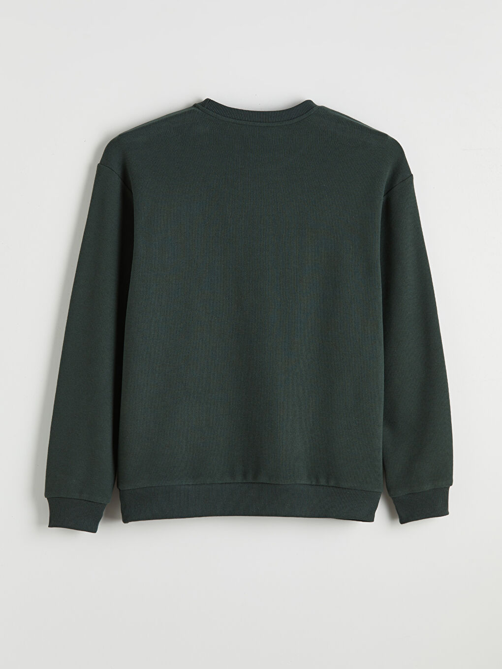 Yeşil Bisiklet Yaka Erkek Sweatshirt-1