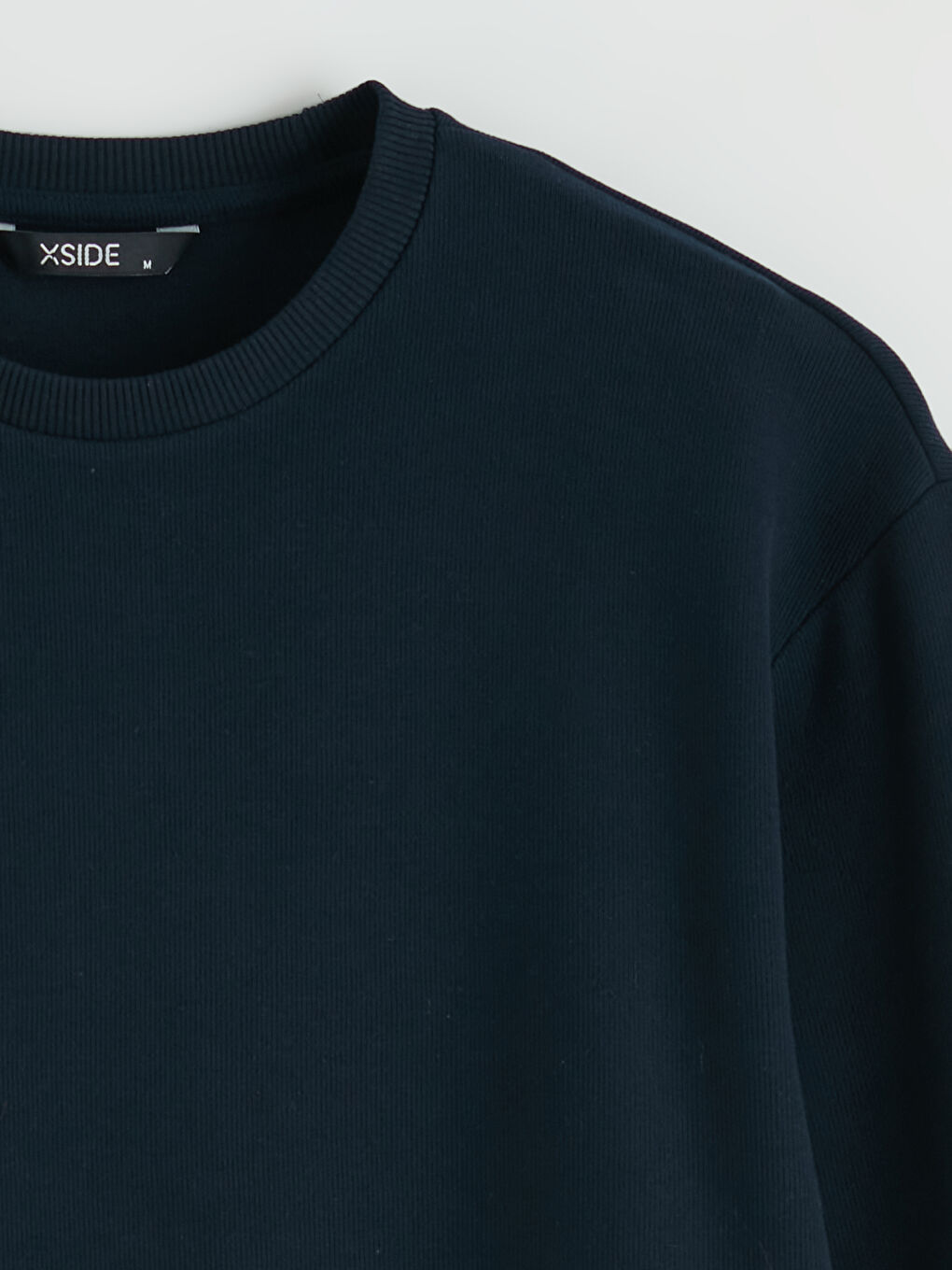 Lacivert Bisiklet Yaka Erkek Sweatshirt-1