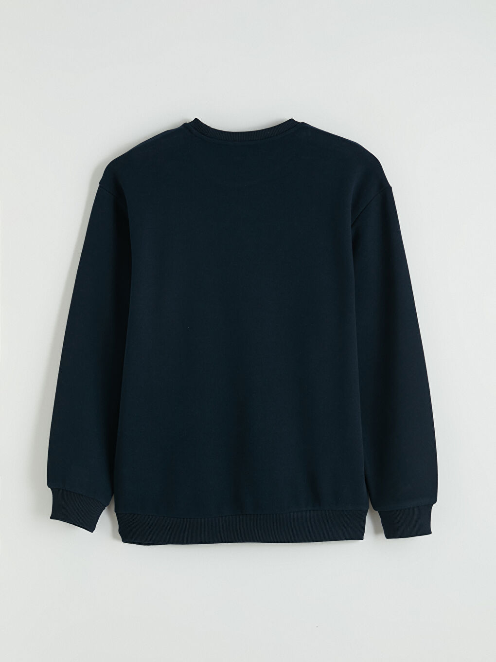 Lacivert Bisiklet Yaka Erkek Sweatshirt-2