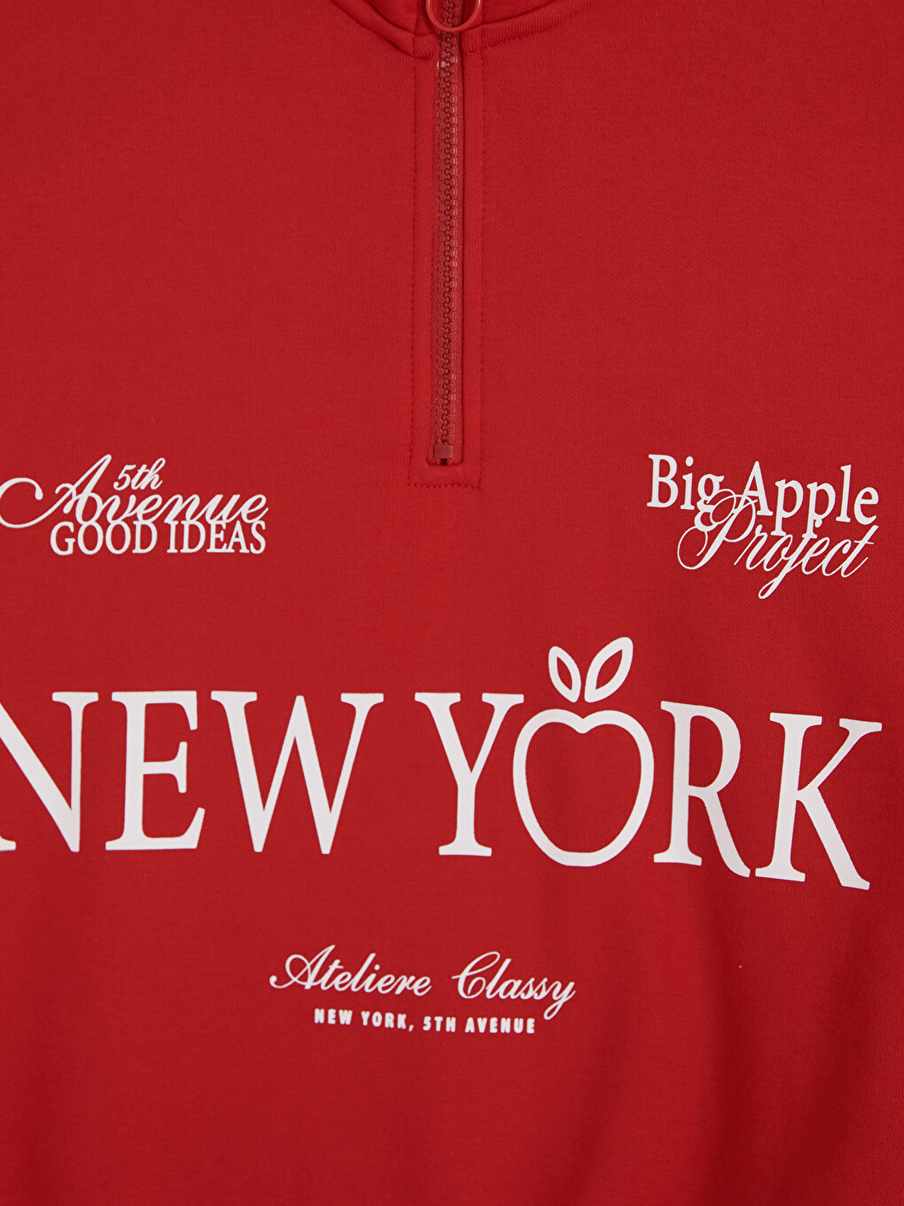Kırmızı New York Baskılı Kız Çocuk Sweatshirt-2
