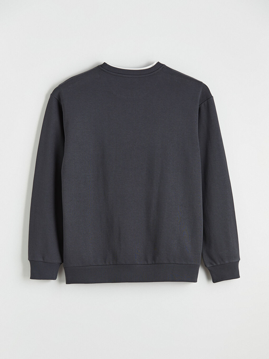 Antrasit Bisiklet Yaka Erkek Sweatshirt-2