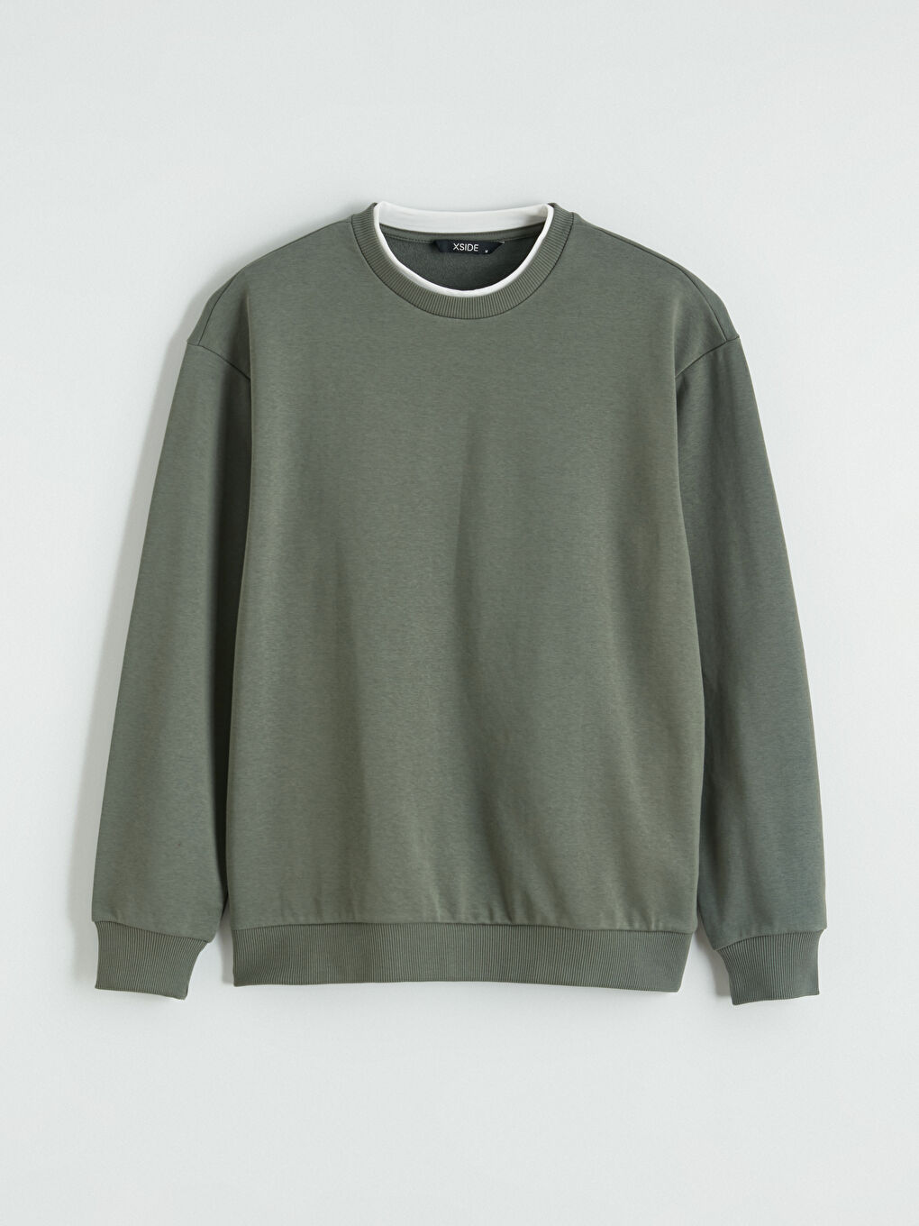 Yeşil Bisiklet Yaka Erkek Sweatshirt