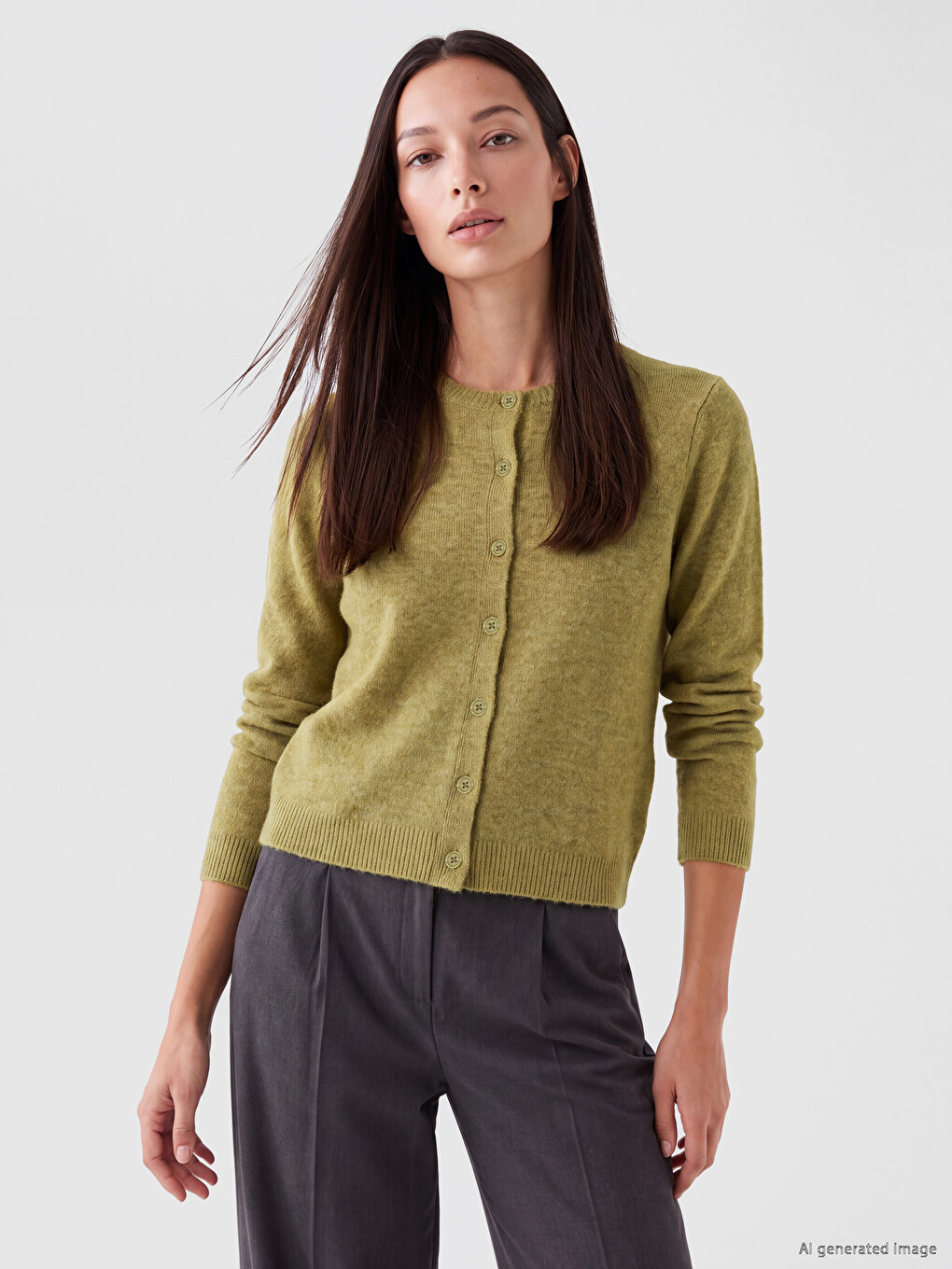 Woman Green Cardigan