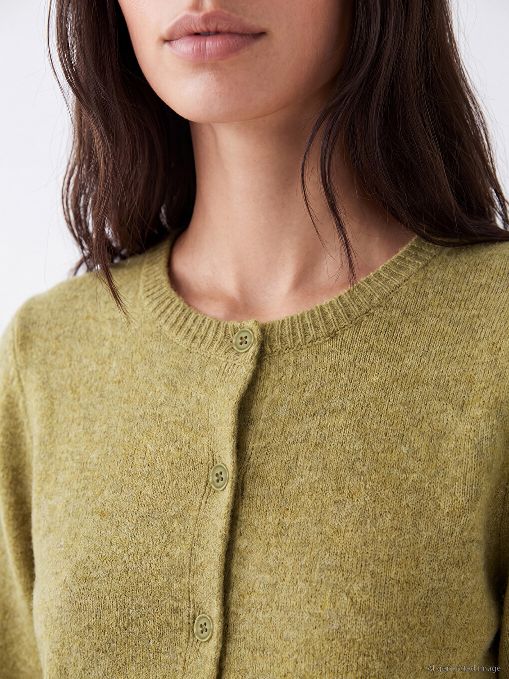 Woman Green Cardigan-2