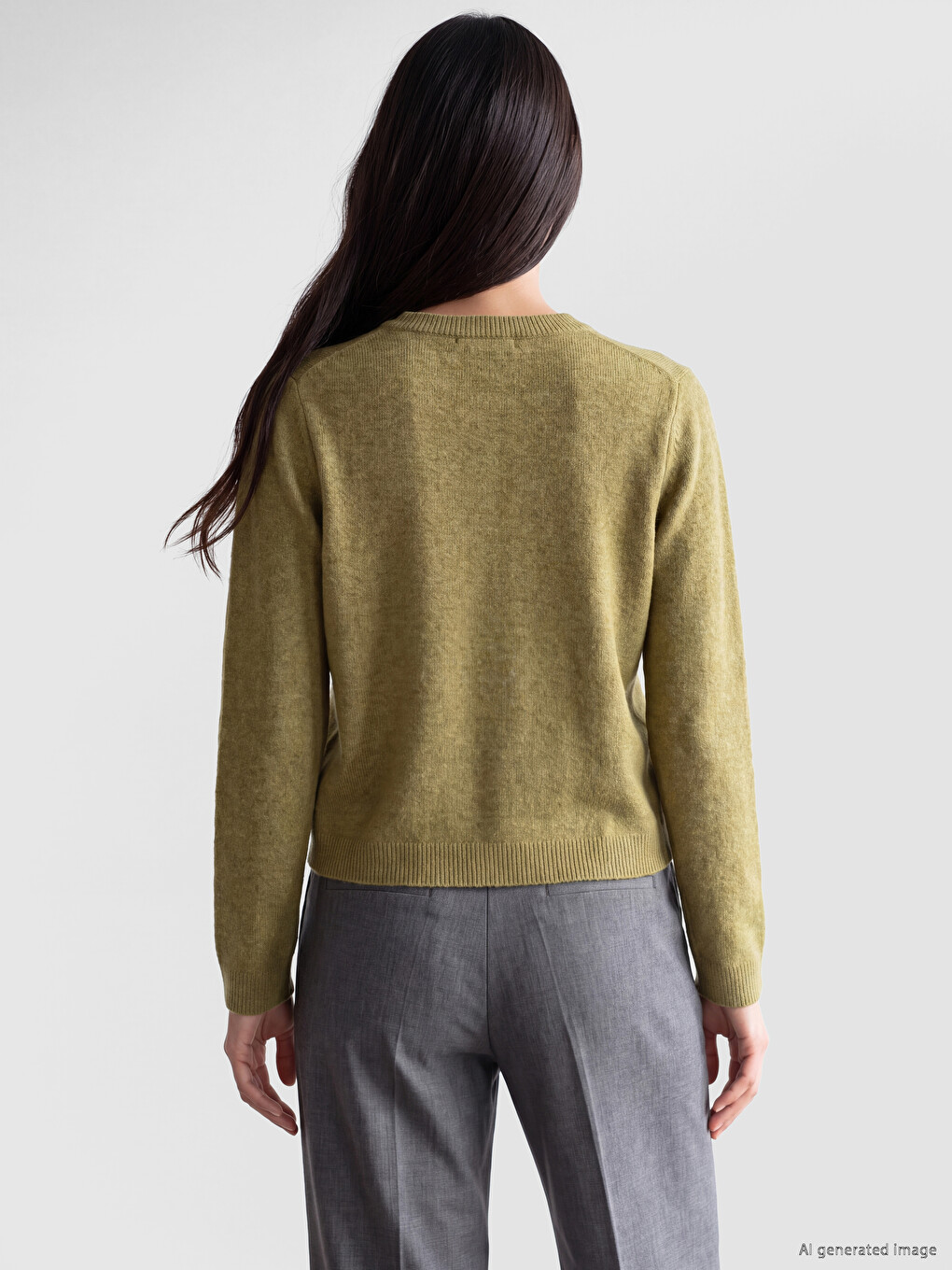 Woman Green Cardigan-3