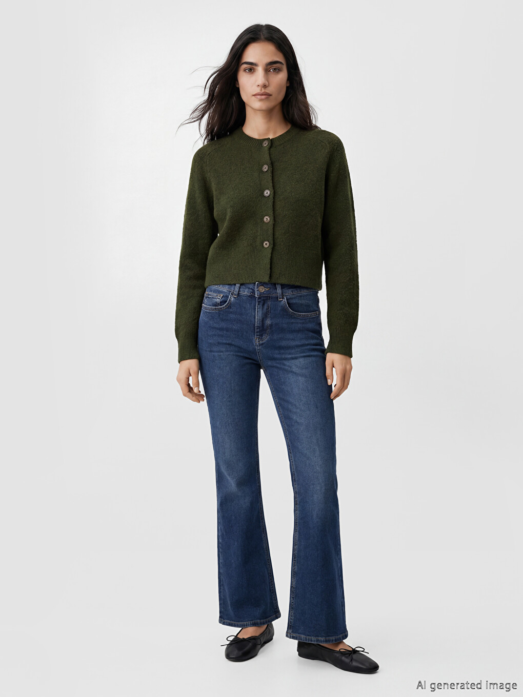 Crew Neck Women's Knitwear Cardigan-1
