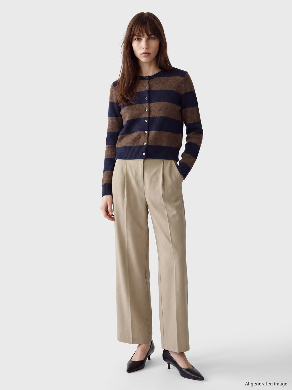 Woman Brown Cardigan-1