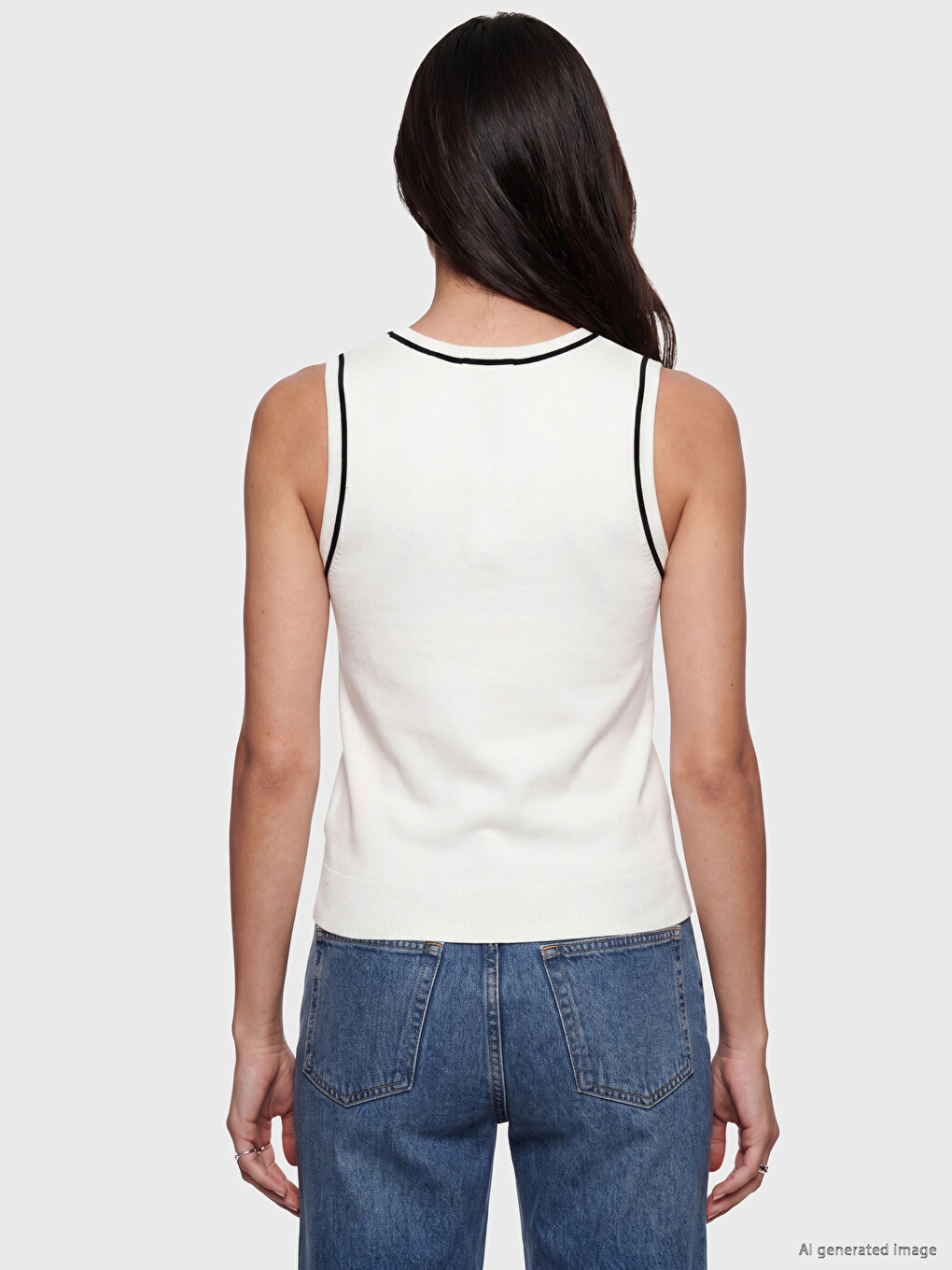 U Neck Women's Knitwear Tank Top-3