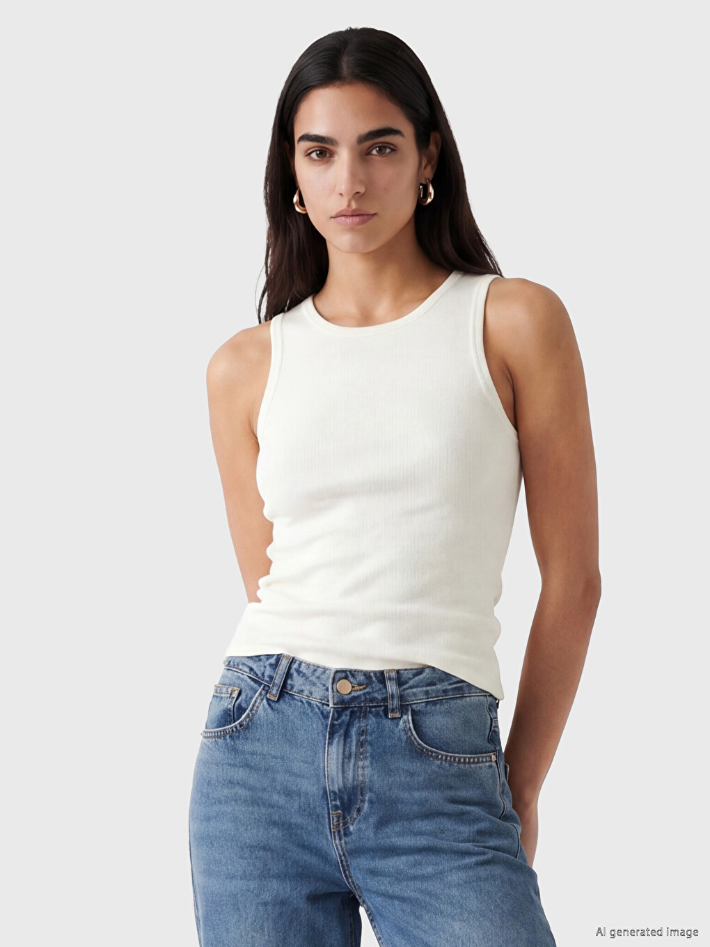 Débardeur Tricot Col Rond Femme