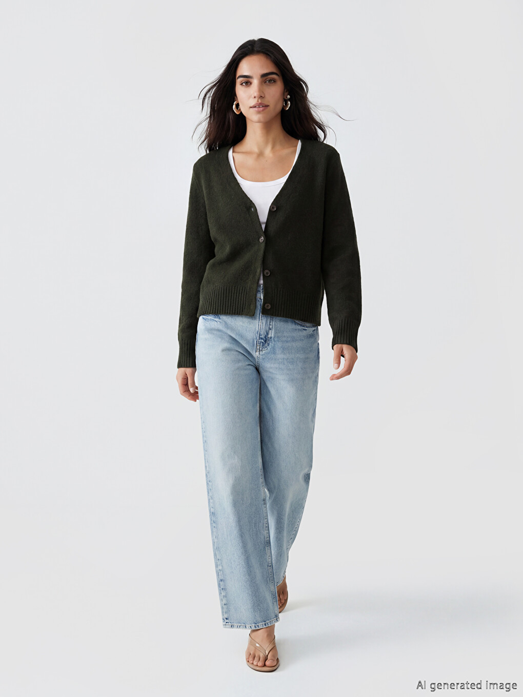 V Neck Women's Knitwear Cardigan-1