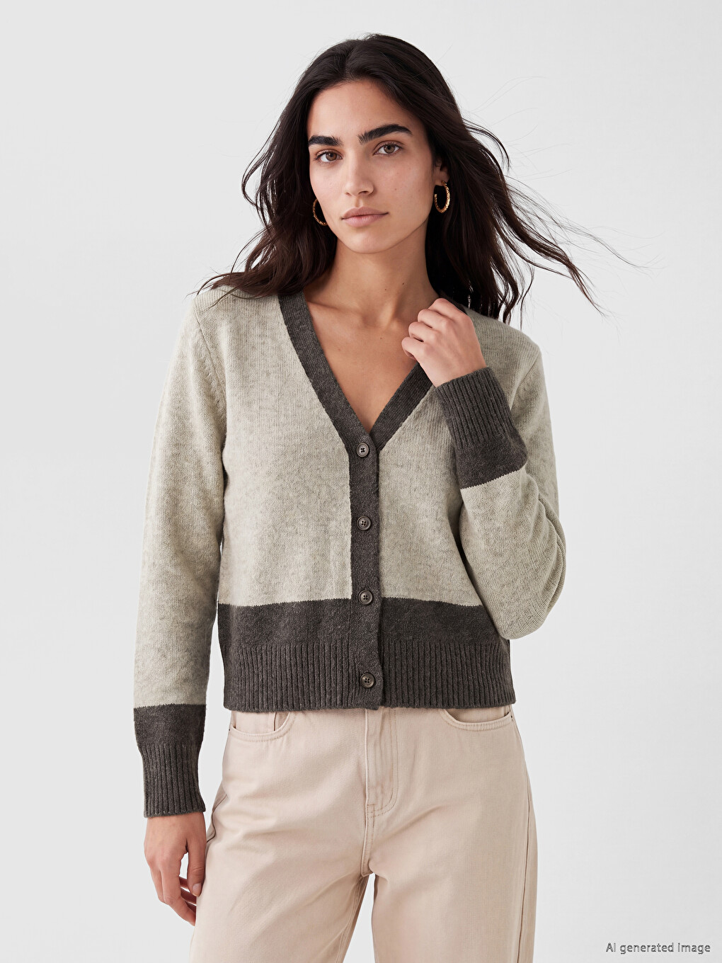 Cardigan En Maille Pour Femme À Col En V