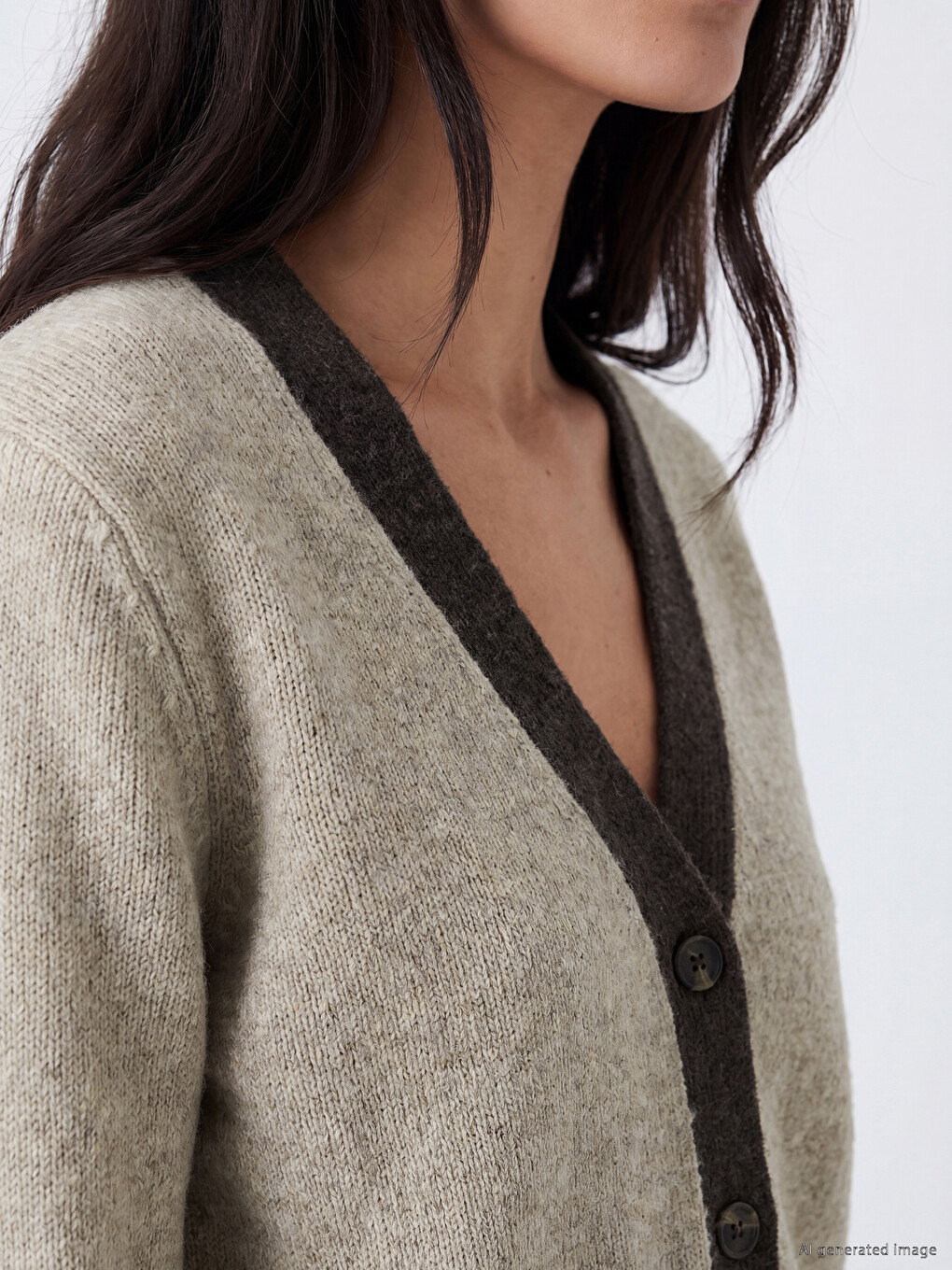 Cardigan En Maille Pour Femme À Col En V-2