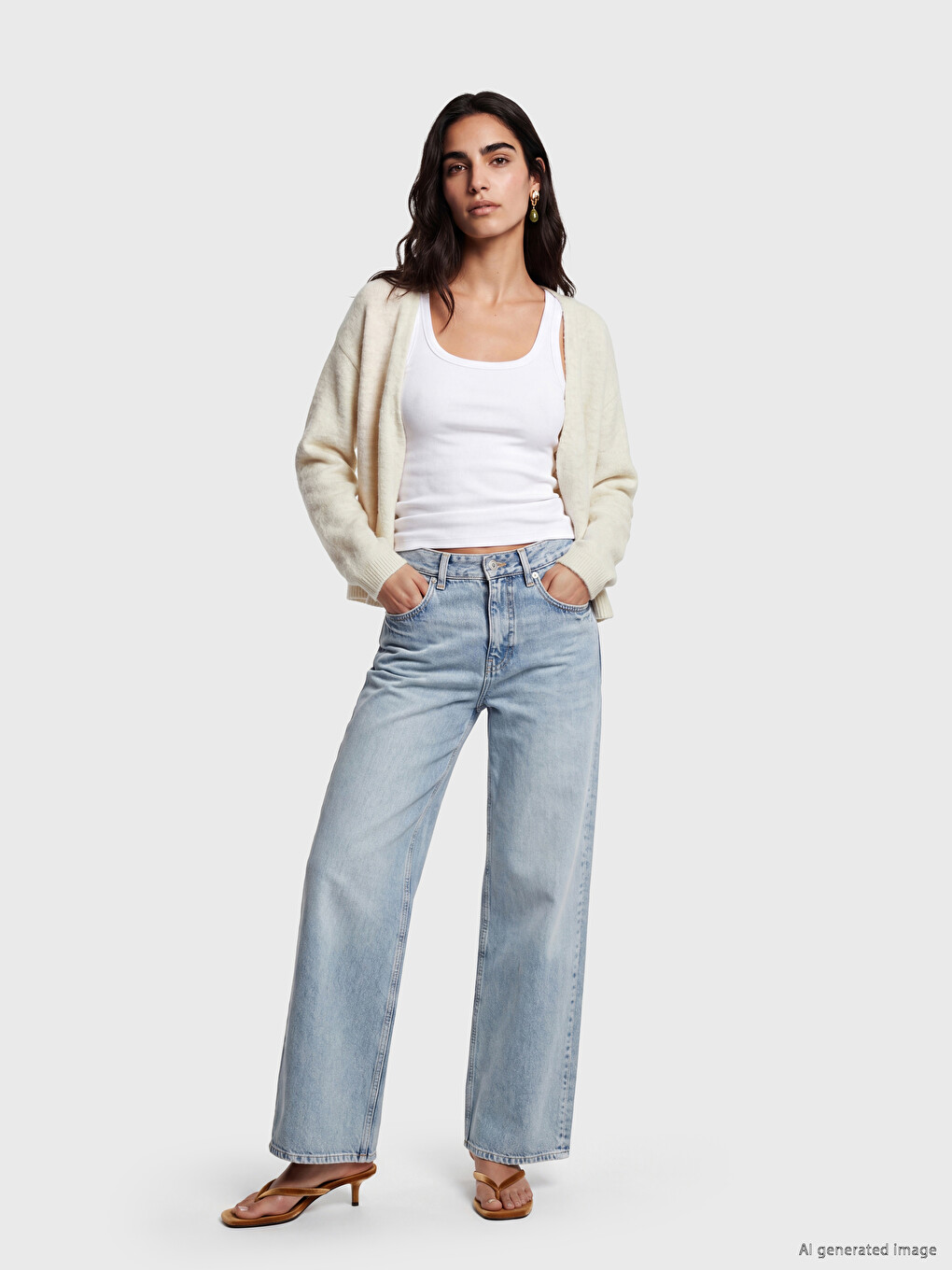 Cardigan Tricotat Pentru Femei Cu Guler Cu Dublu Piept-1