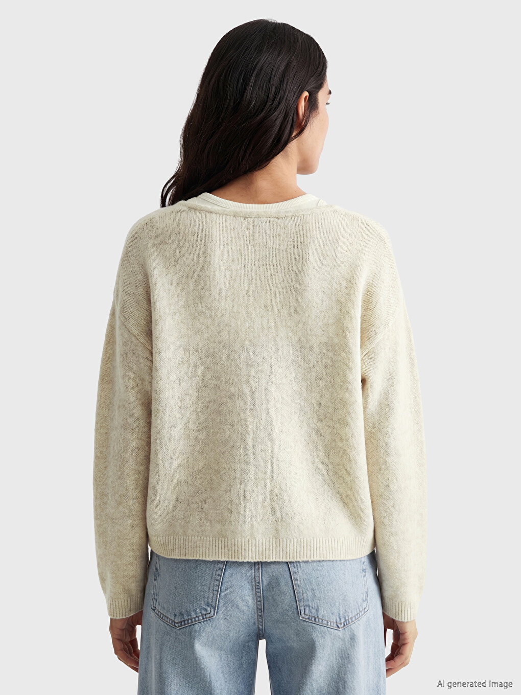Cardigan Tricotat Pentru Femei Cu Guler Cu Dublu Piept-3