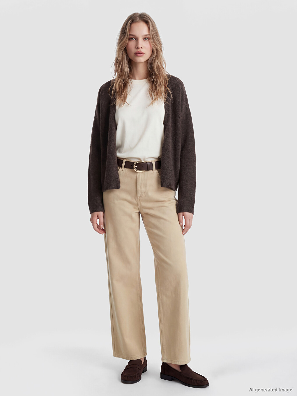 Cardigan Tricotat Pentru Femei Cu Guler Cu Dublu Piept-1