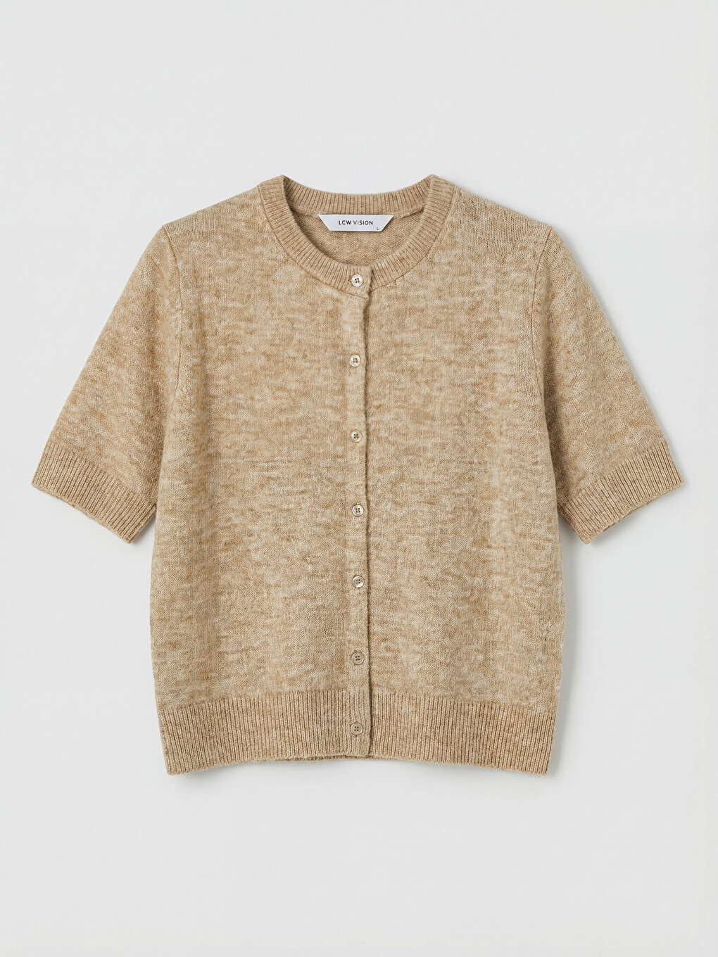 Strickjacke Mit Rundhalsausschnitt Für Damen-3