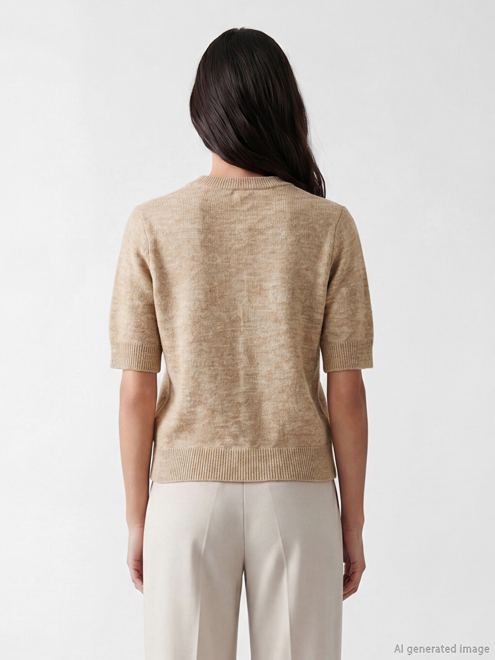 Strickjacke Mit Rundhalsausschnitt Für Damen-2