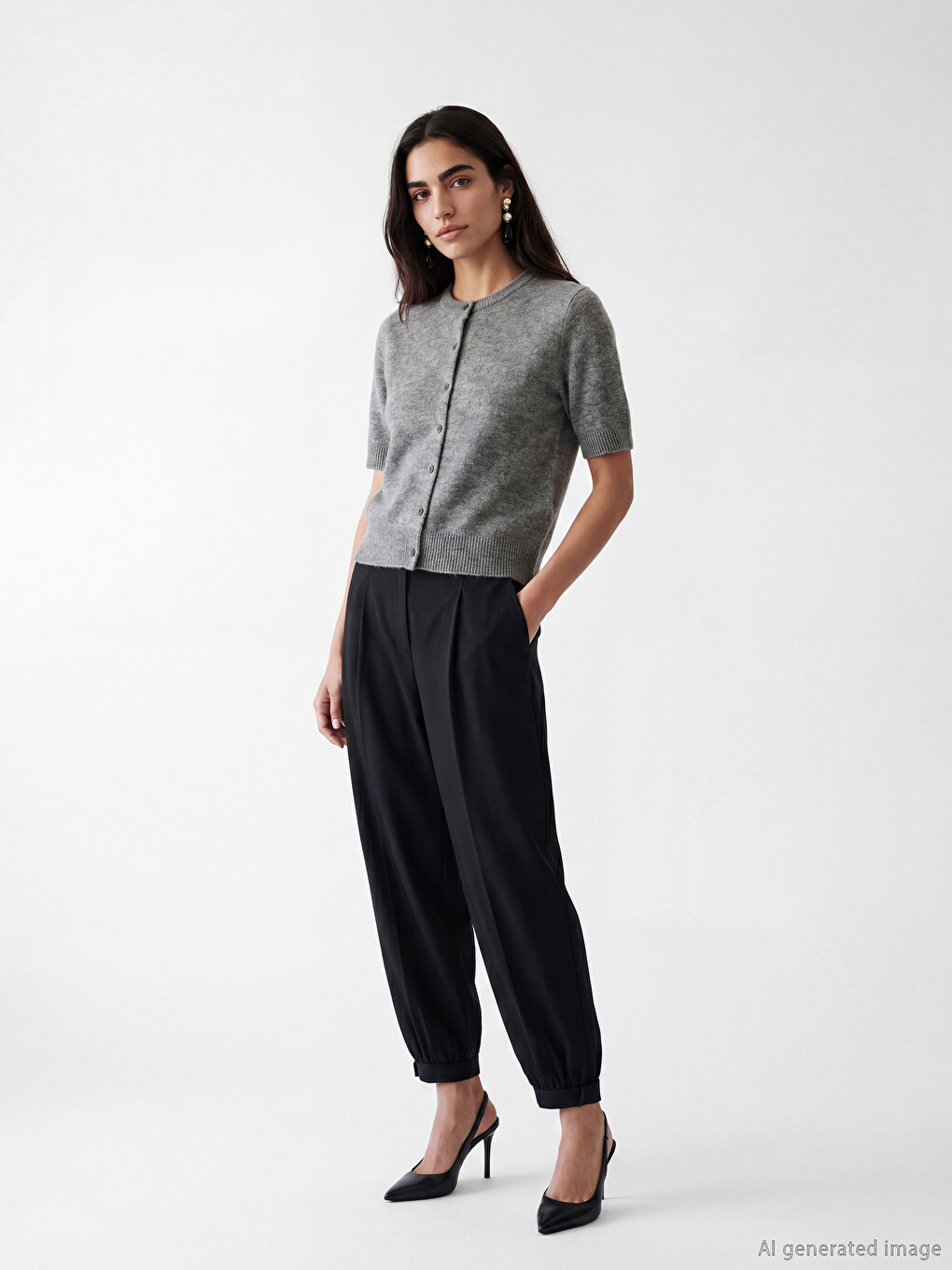 Crew Neck Women's Knitwear Cardigan-1