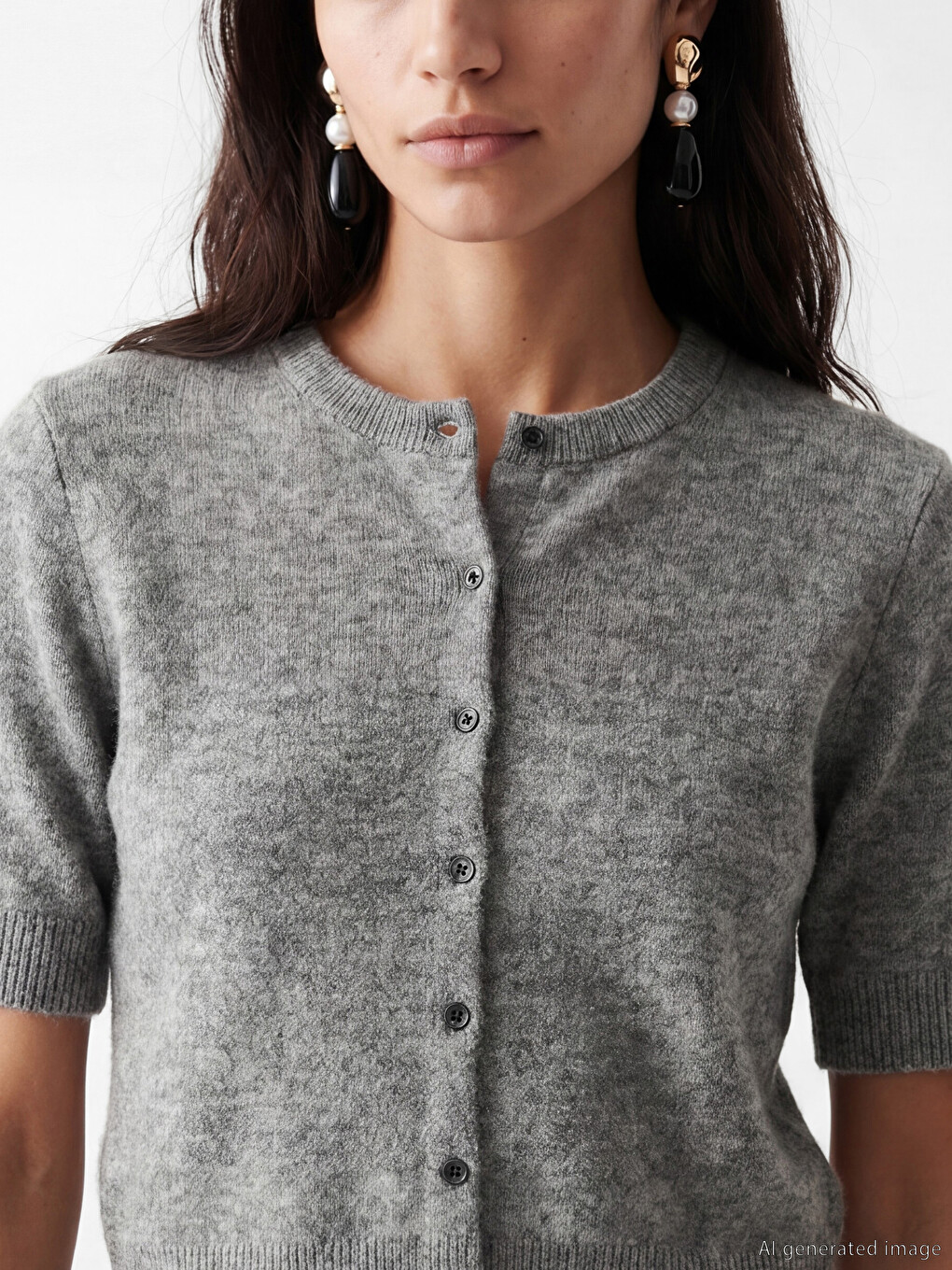 Crew Neck Women's Knitwear Cardigan-2