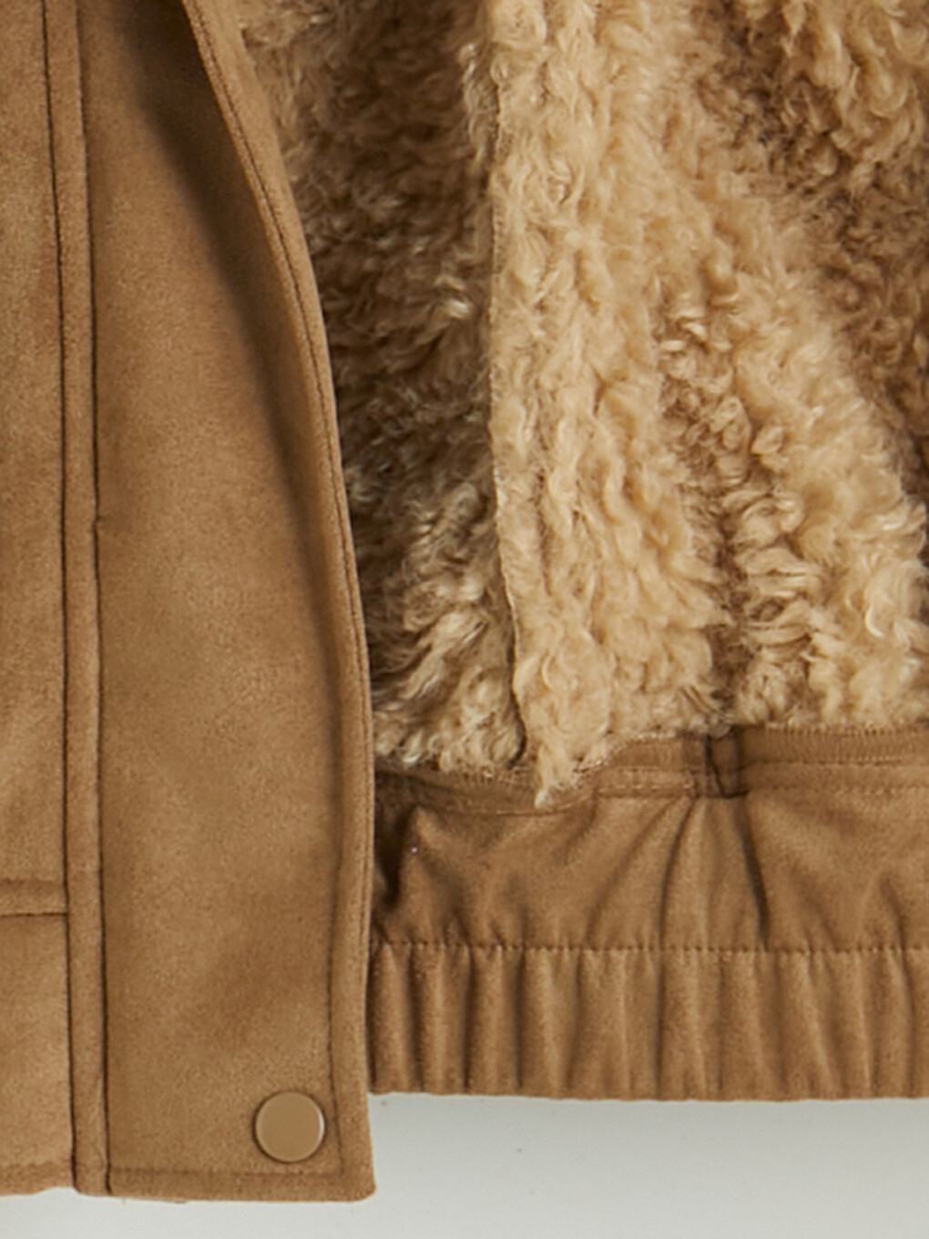 Fur Collar Women's Suede Look Coat-8