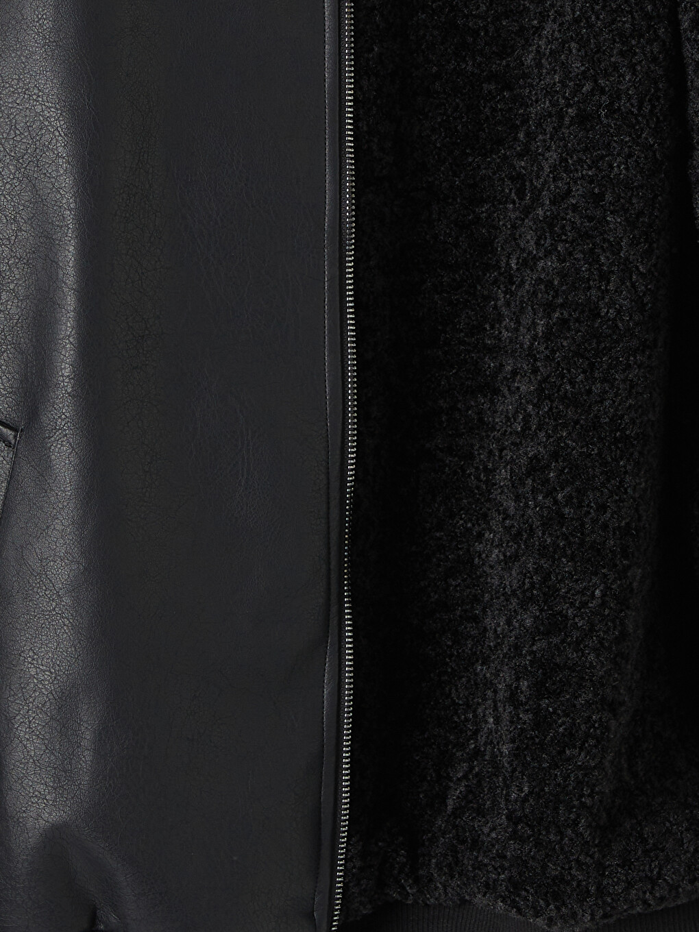 Fur Collar Men's Faux Leather Coat-8