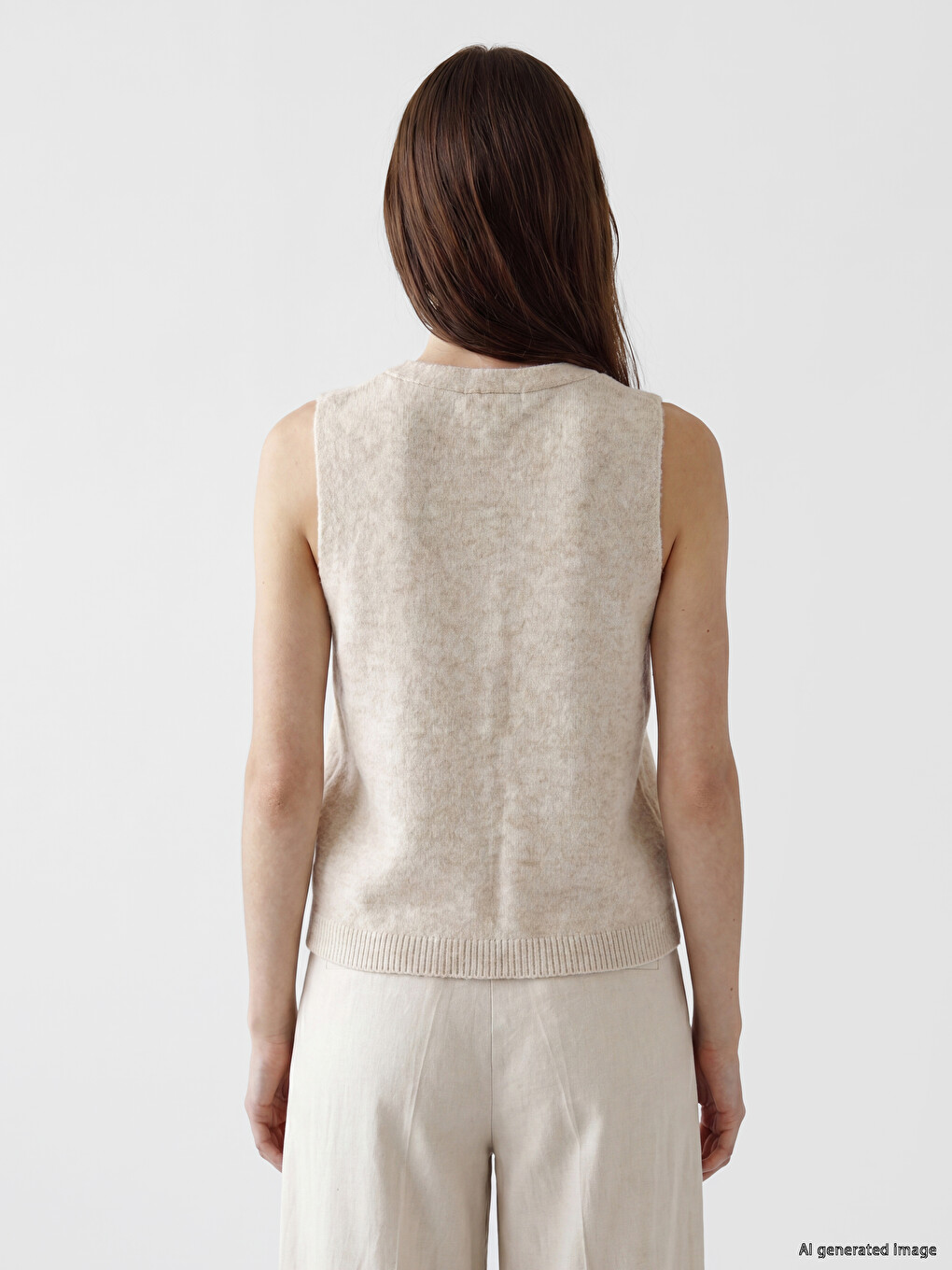 V Neck Women's Knitwear Gilet-3
