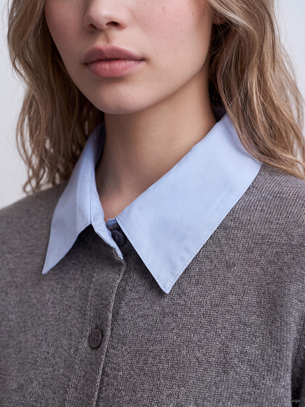 Shirt Collar Women's Knitwear Cardigan-2