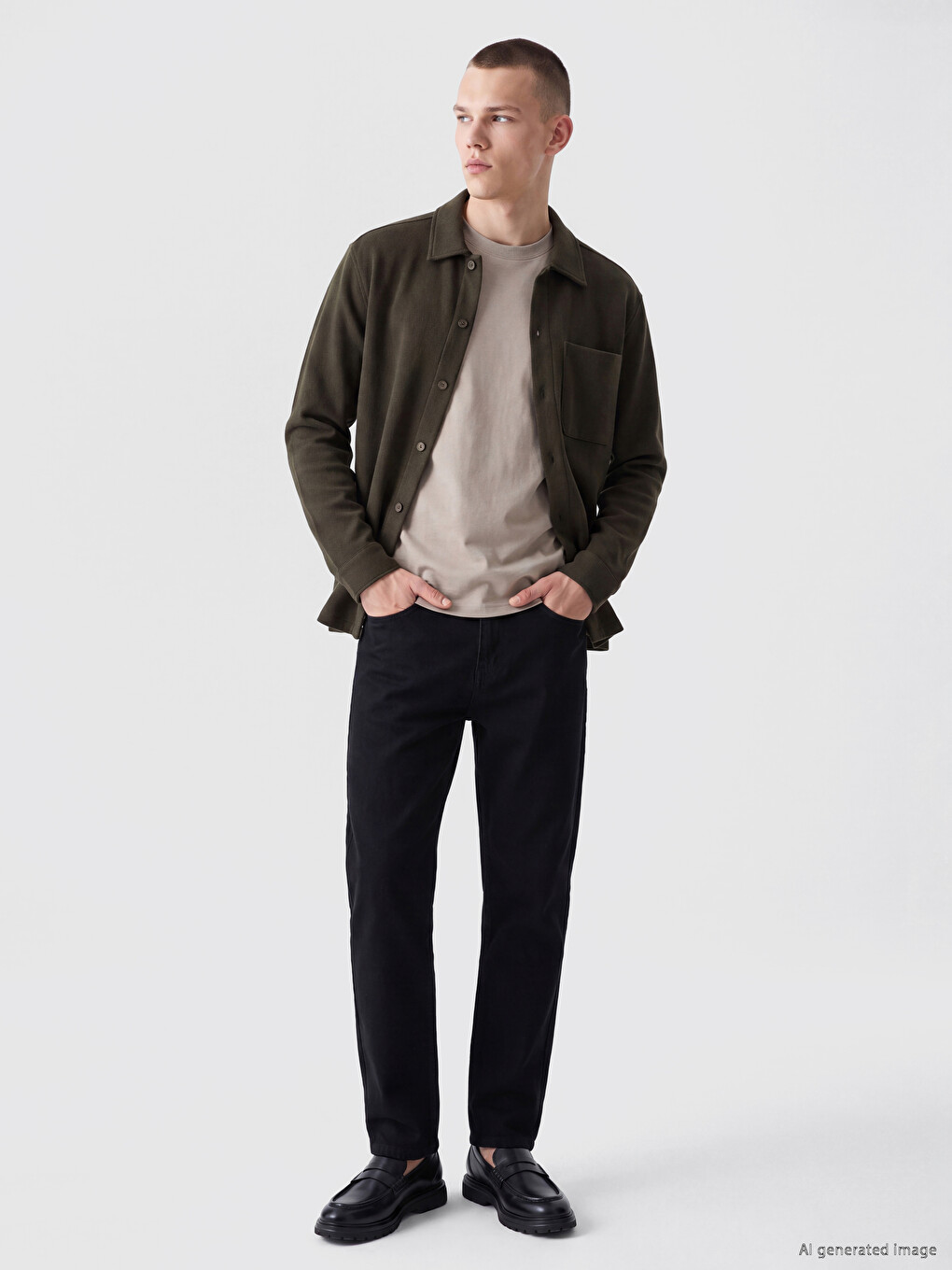 Man Khaki Overshirt-1