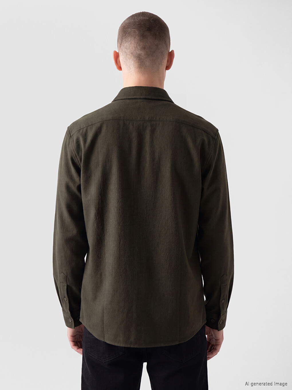 Man Khaki Overshirt-3