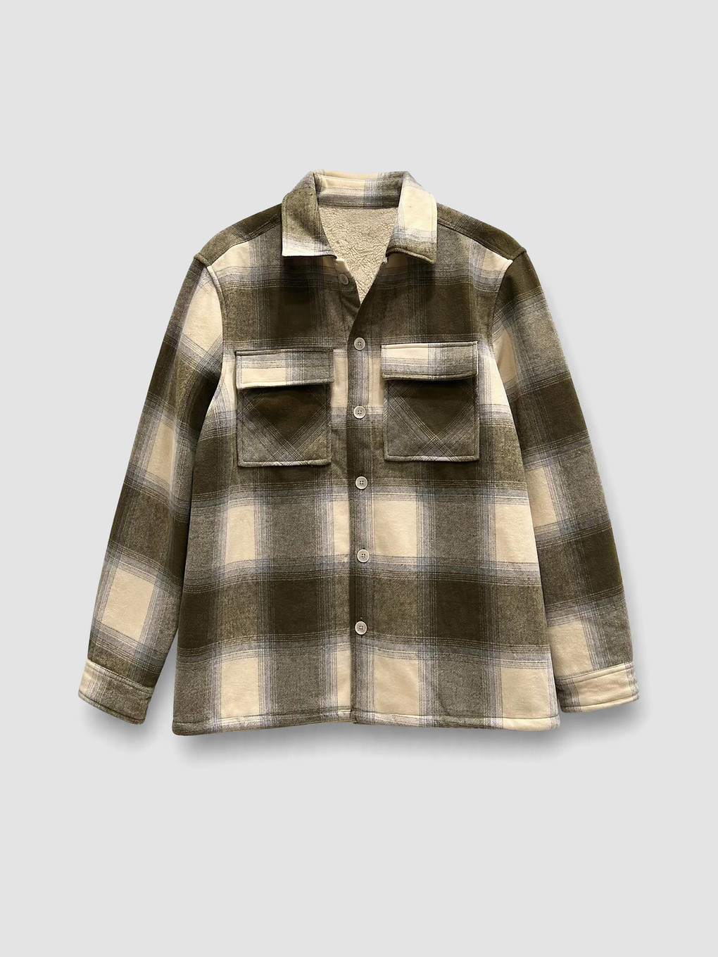Relax Fit Plaid Men's Shirt Jacket-1