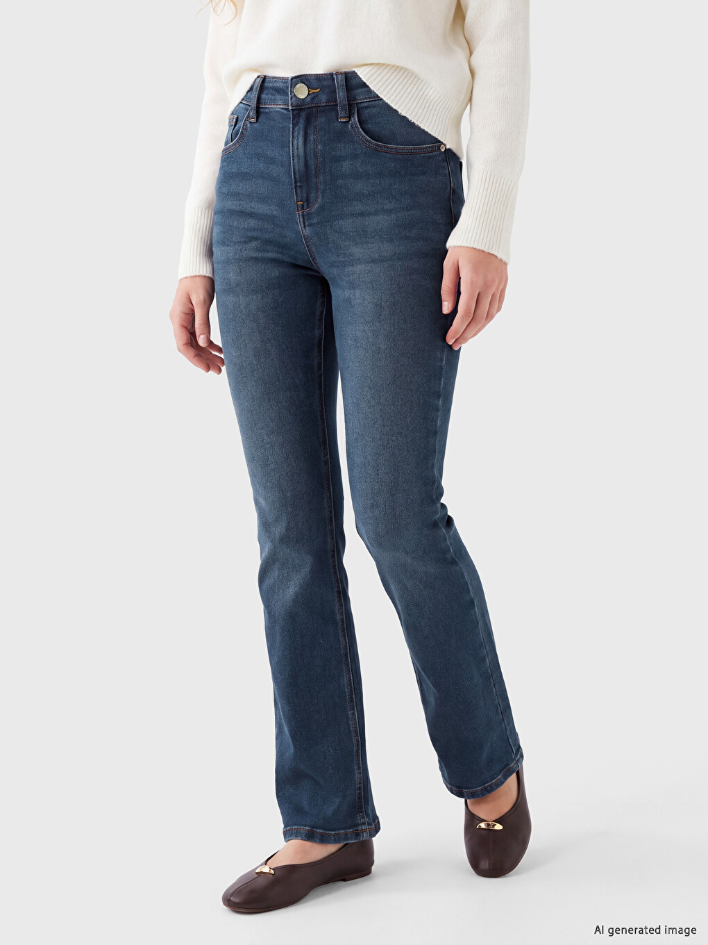 Mid Rise Flare Women's Jeans-1