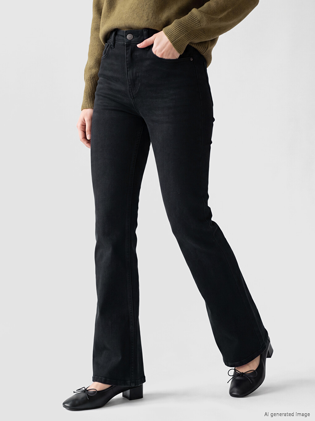 High Waist Flare Fit Women's Jeans-1