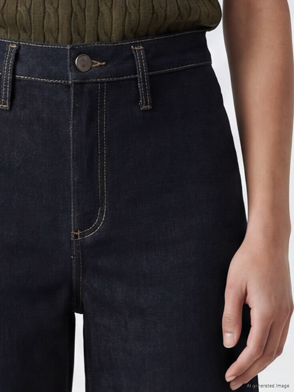 High Waisted Wideleg Women's Jeans-2