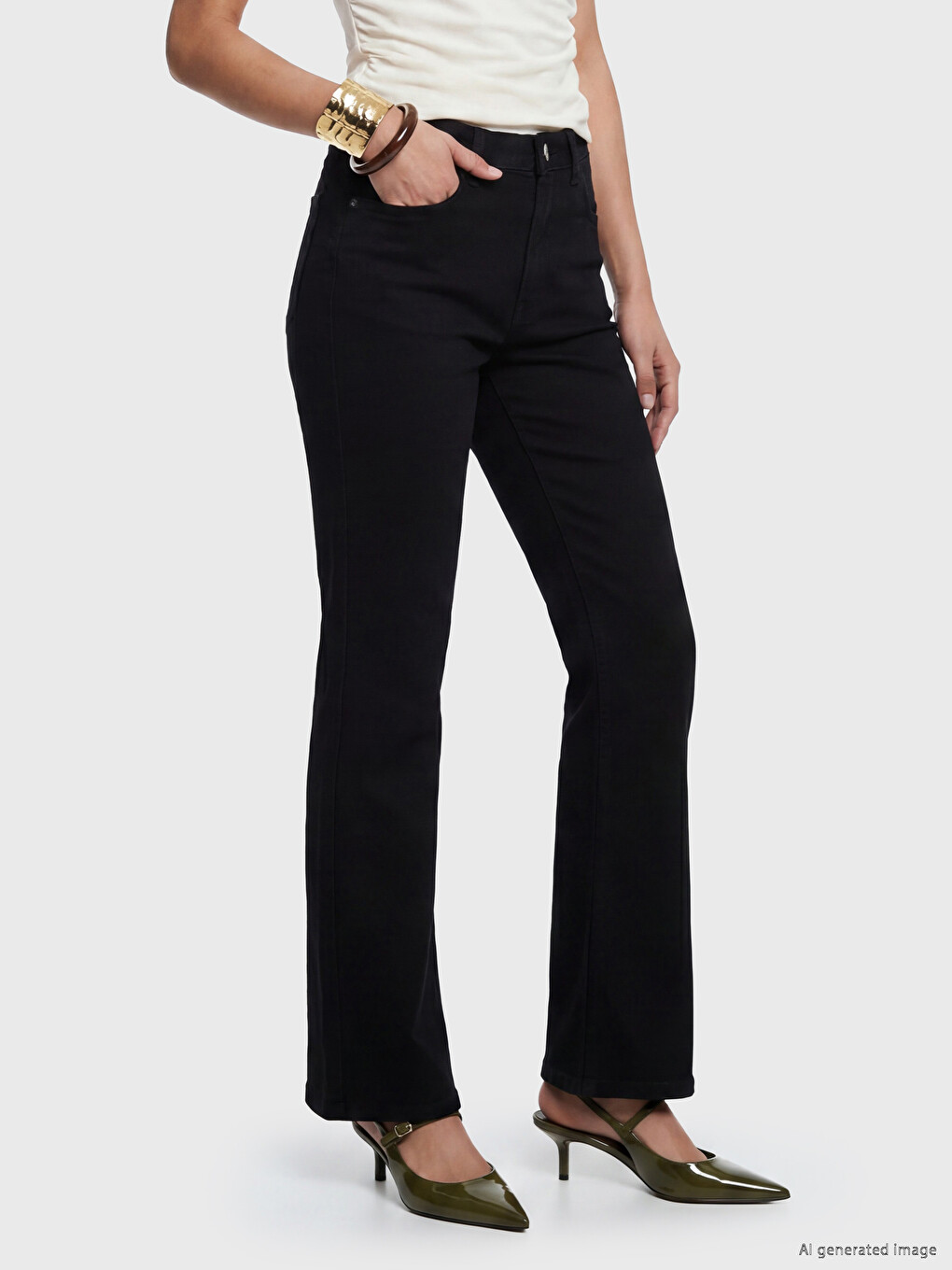 Straight Fit Kadın Jean Pantolon-1