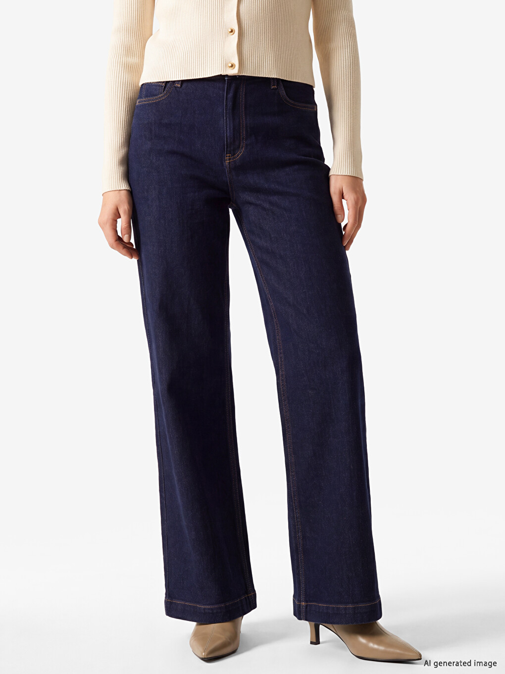 High Waist Wideleg Fit Women's Jeans-1