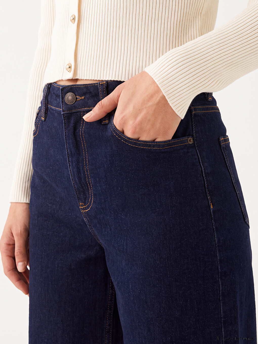 High Waist Wideleg Fit Women's Jeans-2