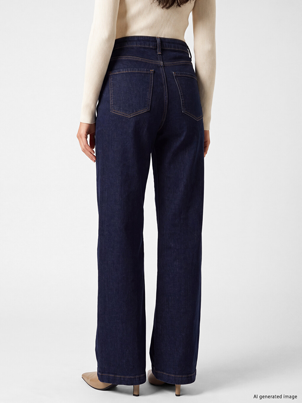 High Waist Wideleg Fit Women's Jeans-3