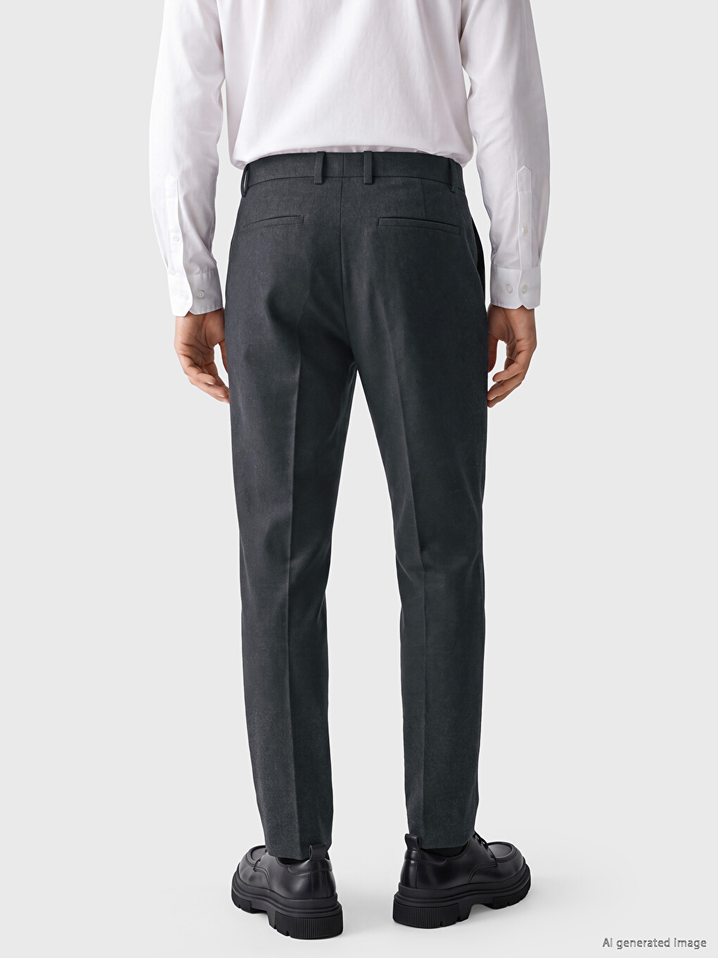 Standard Fit Men's Textured Pleated Trousers-3