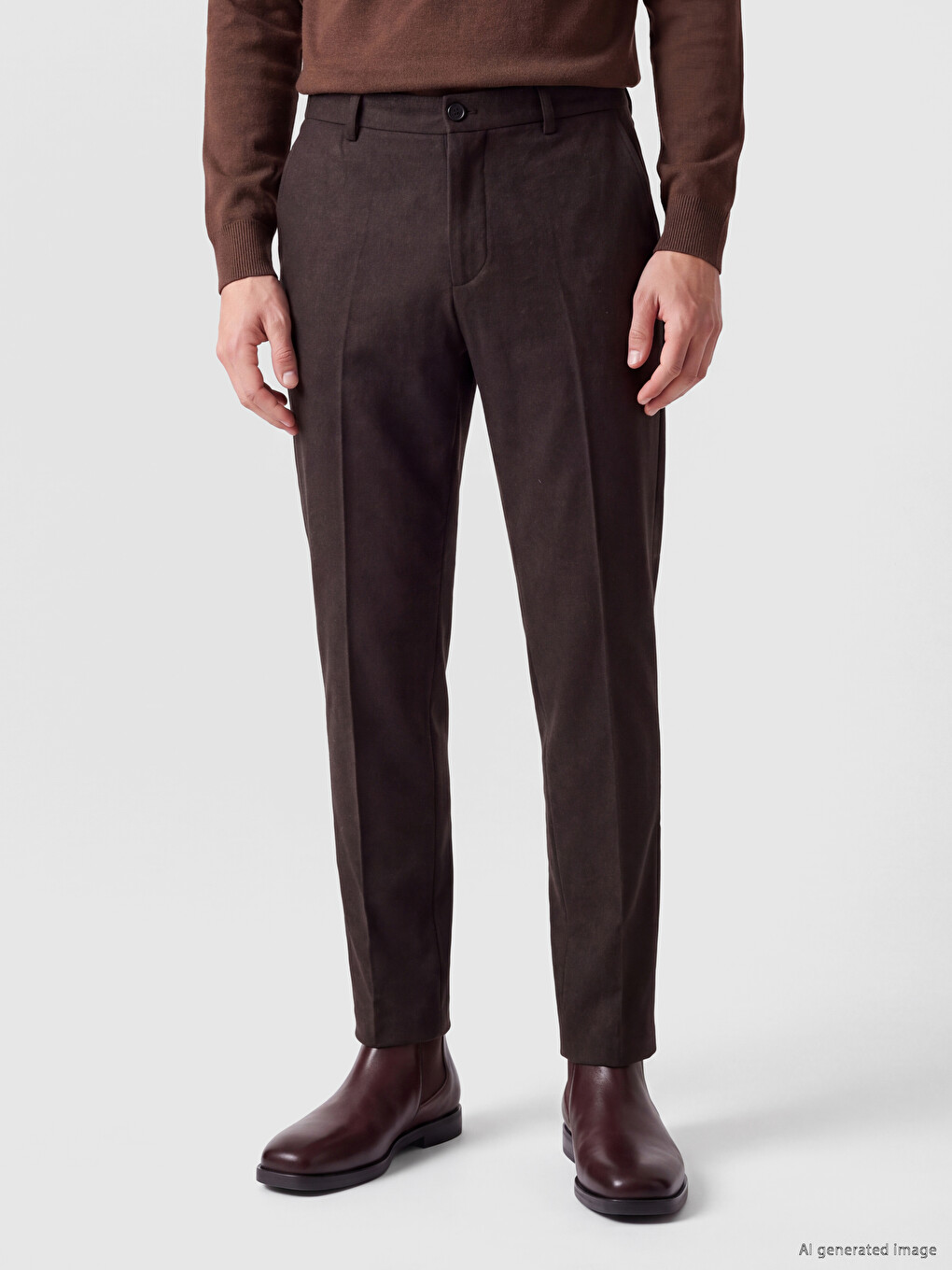 Regular Fit Textured Fabric Men's Trousers-1