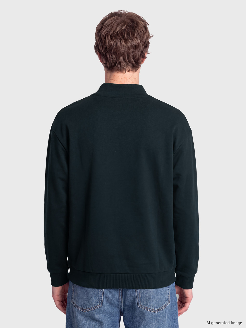 Mock Neck Men's Thick Sweatshirt-3
