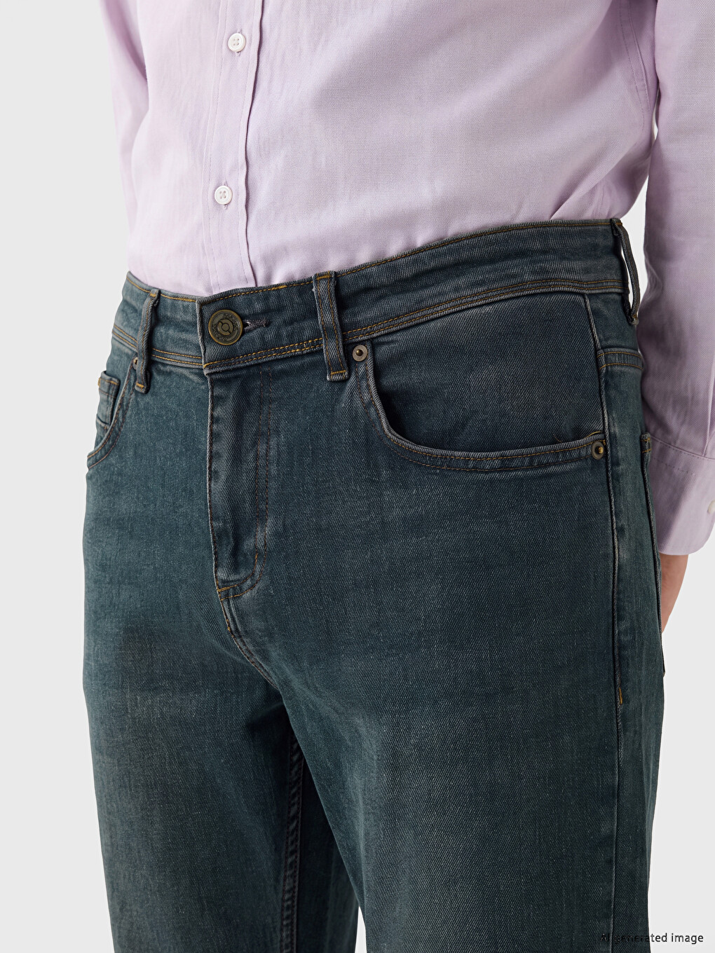 Yeşil 779 Regular Fit Erkek Jean Pantolon-2