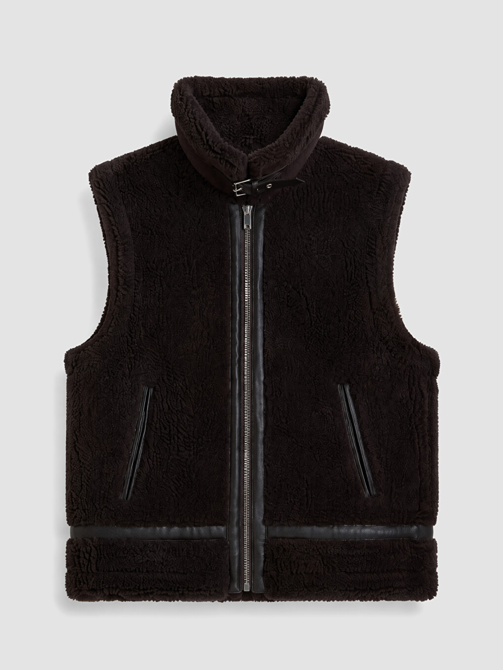 Mock Neck Women's Fur Gilet-4