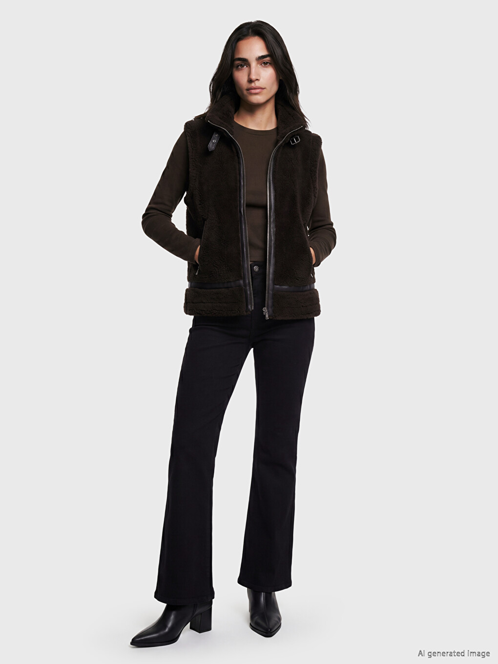 Mock Neck Women's Fur Gilet-1