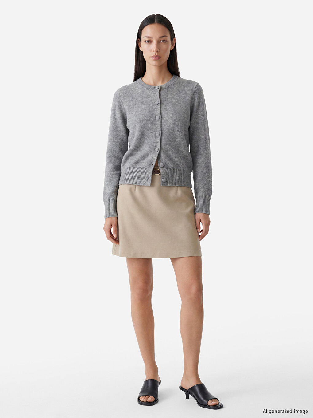 Crew Neck Women's Knitwear Cardigan-1