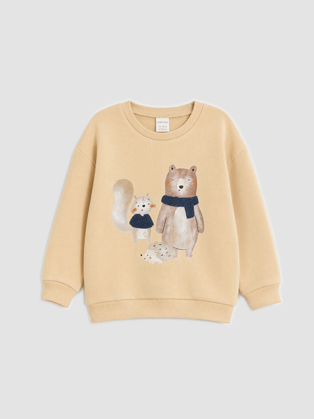 Bej Erkek Bebek Baskılı Sweatshirt