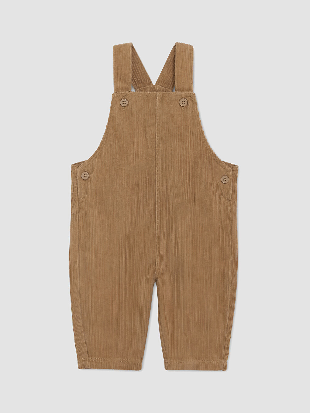 Bej Fitilli Erkek Bebek Kadife Tulum